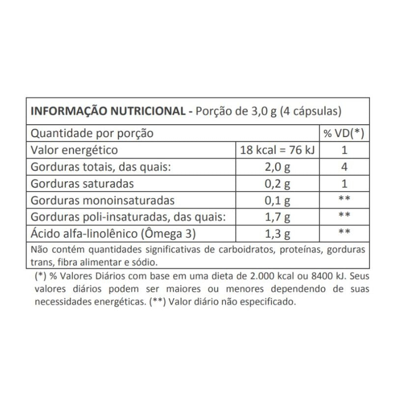 Óleo de Semente de Chia 60 cápsulas 750mg HerboLab