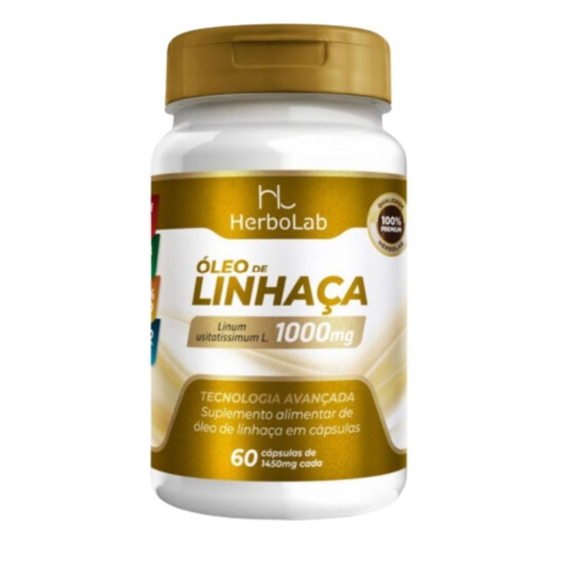 Óleo de Linhaça 60 cápsulas 1450mg HerboLab