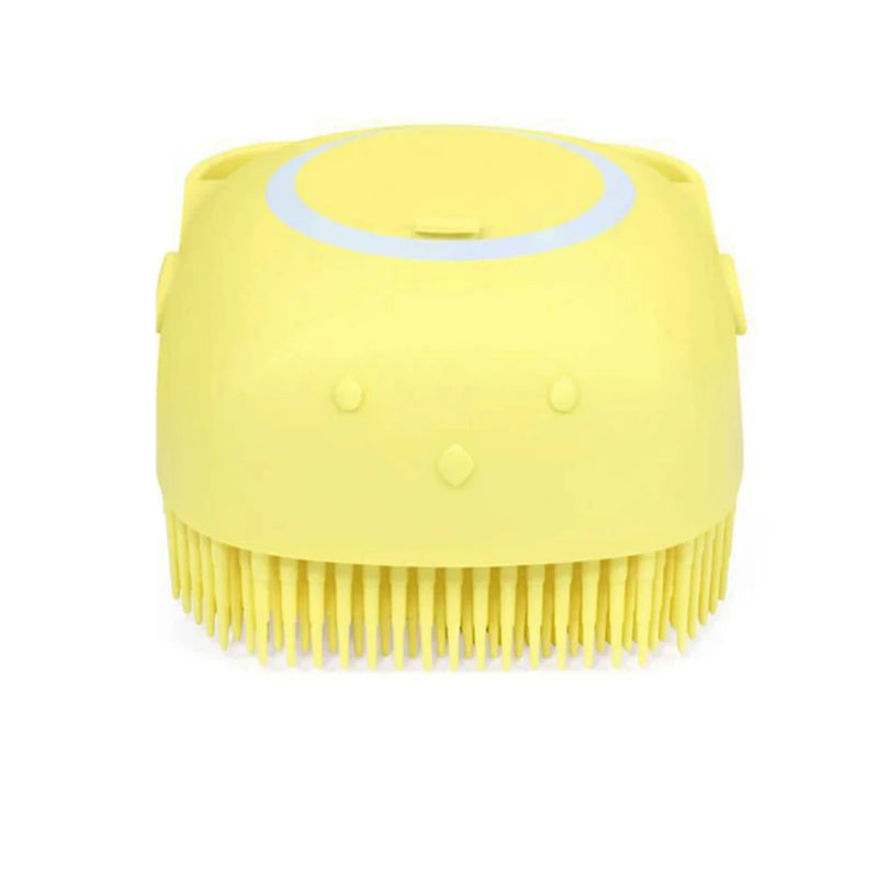 Escova De Banho E Lava Pelo de Pet Silicone Com Dispenser Para Shampoo e Sabonete