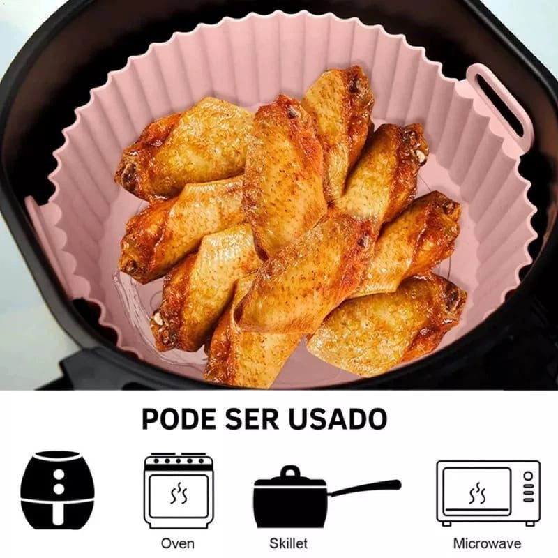 Capa Protetora AirFryer de Silicone Protege Alimento