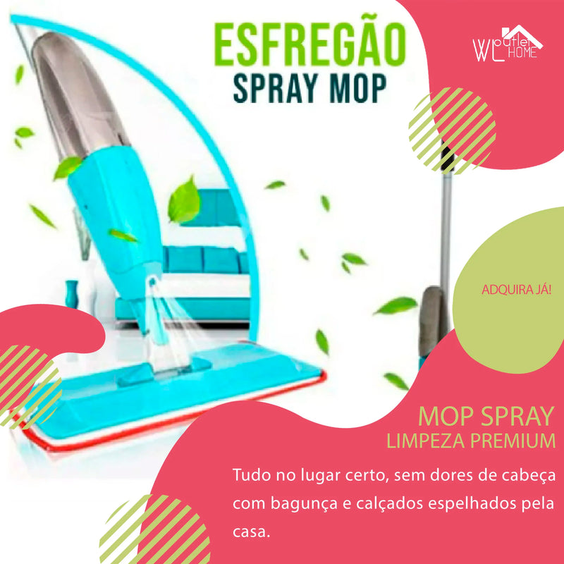 Esfregão de Chão com Spray Fácil de Limpar