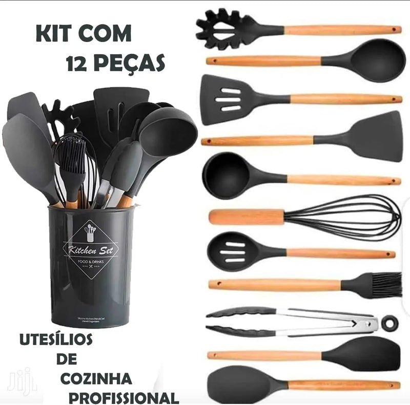 Kit C/12 Peças Utensílios De Cozinha Profissional