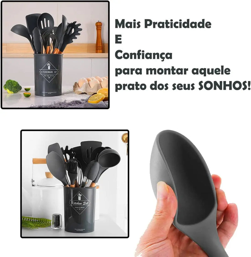 Kit C/12 Peças Utensílios De Cozinha Profissional