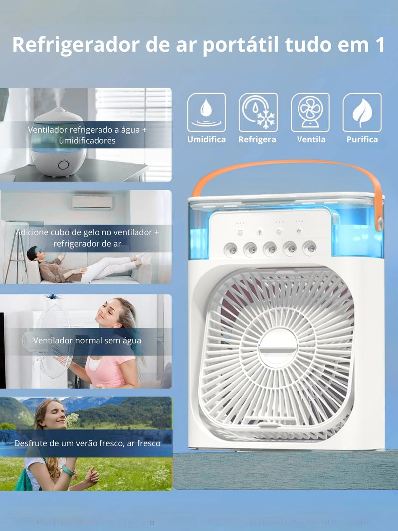 Mini Ventilador Frigorífico, Ar Refrigerador Portátil