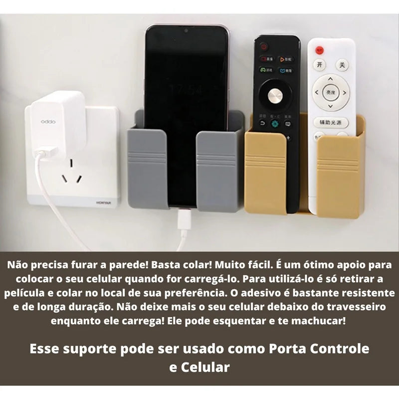 Suporte de parede multiuso para controle de celular para adesivo de fixação de carregamento