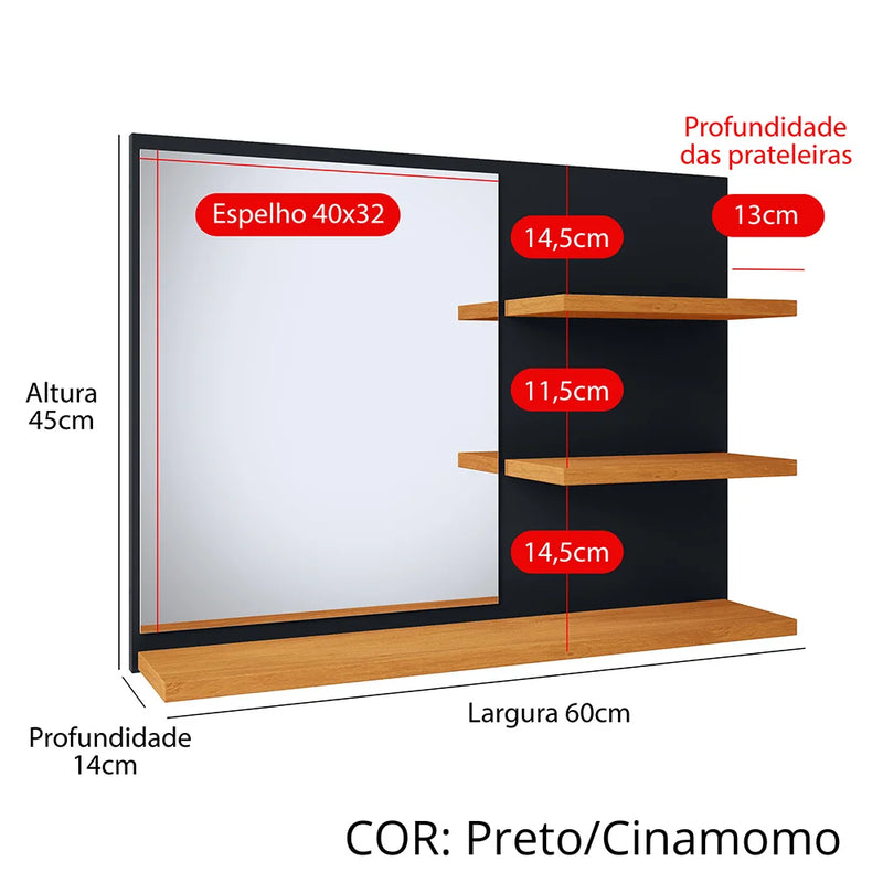 Espelheira Parede Suspensa