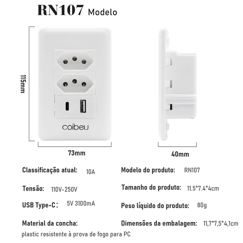 TOMADA UNIVERSAL DE PAREDE