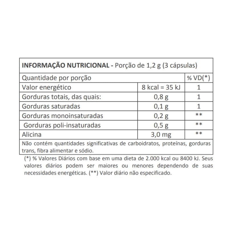 Óleo de Alho 60 cápsulas 400mg HerboLab