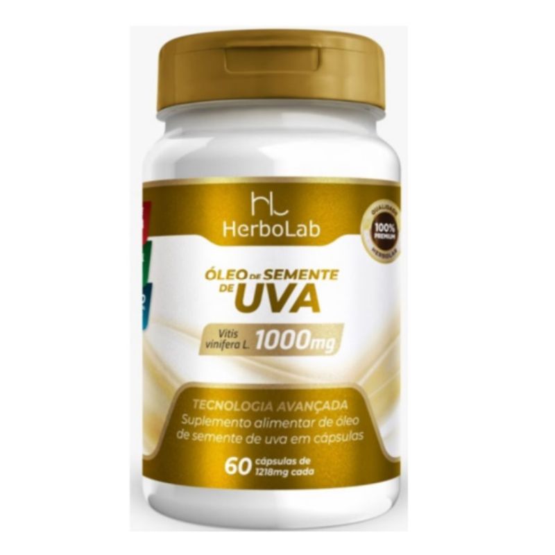 Óleo de Semente de Uva 60 cápsulas 1218mg HerboLab